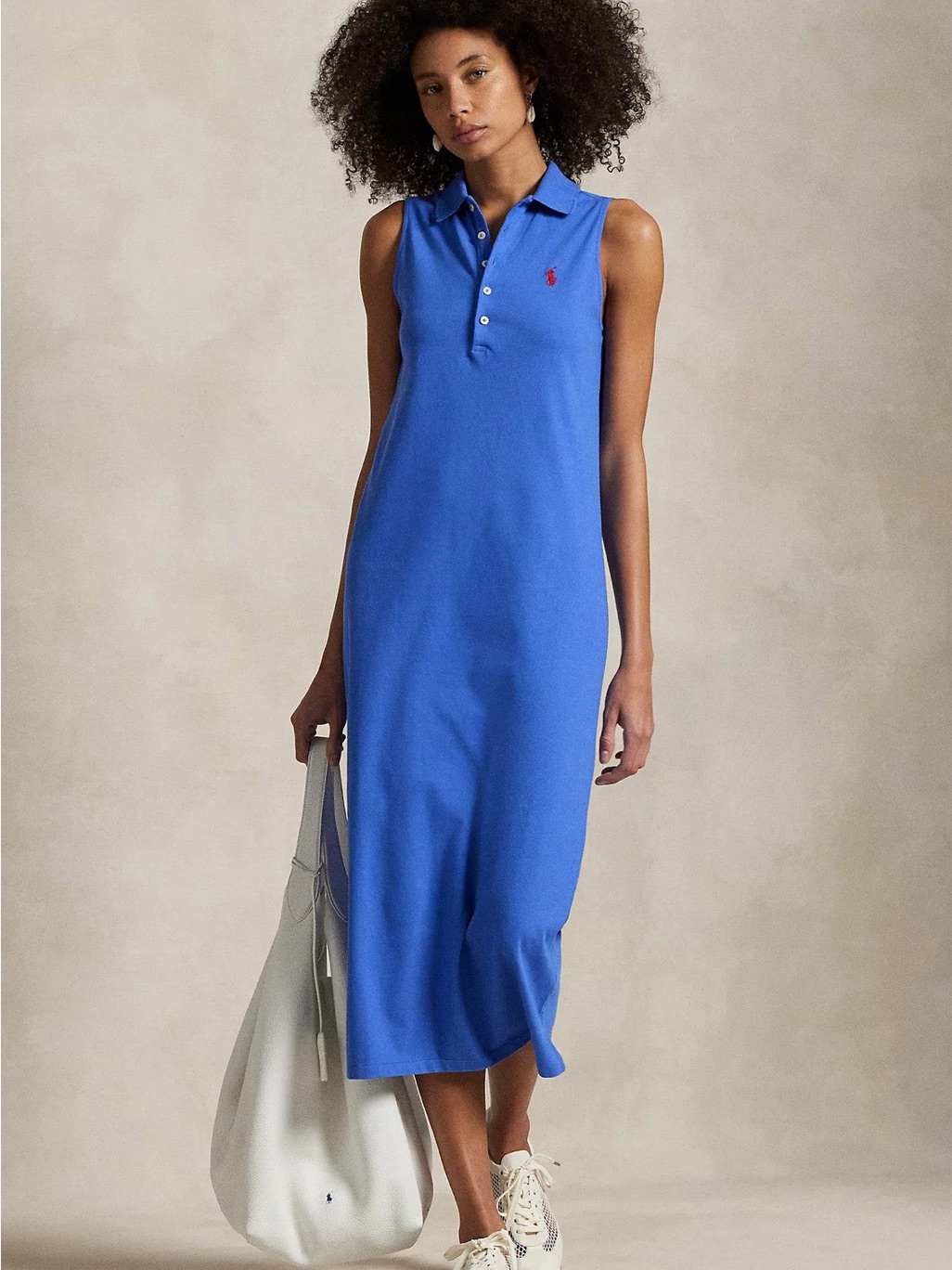 Polo By Ralph Lauren Sleeveless Polo Midi Dress - Royal Blue